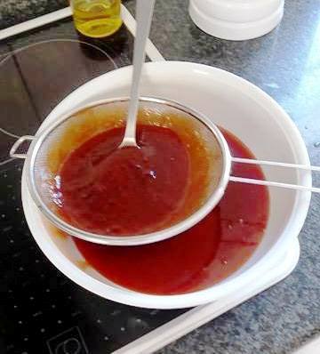 Sieving plum syrup